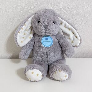 Cloud B Dreamy Hugginz Grey Bunny Rabbit Gold Star Ears Stuffed Plush Lovey 14"